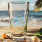 Shed Your Clothes Shed Your Ego 16oz Pint Glass, Naturist and Nudist Beer Cup