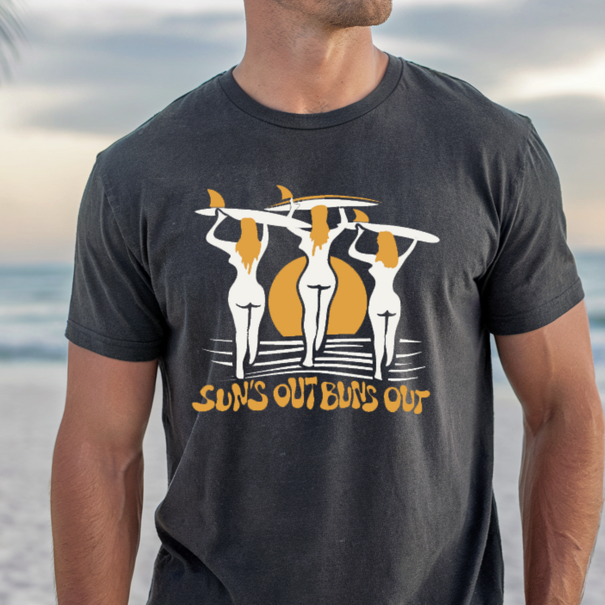 Sun's Out Buns Out Tee, Summer Beach T-shirt, Nudist Naturist Shirt, Surfer Tee