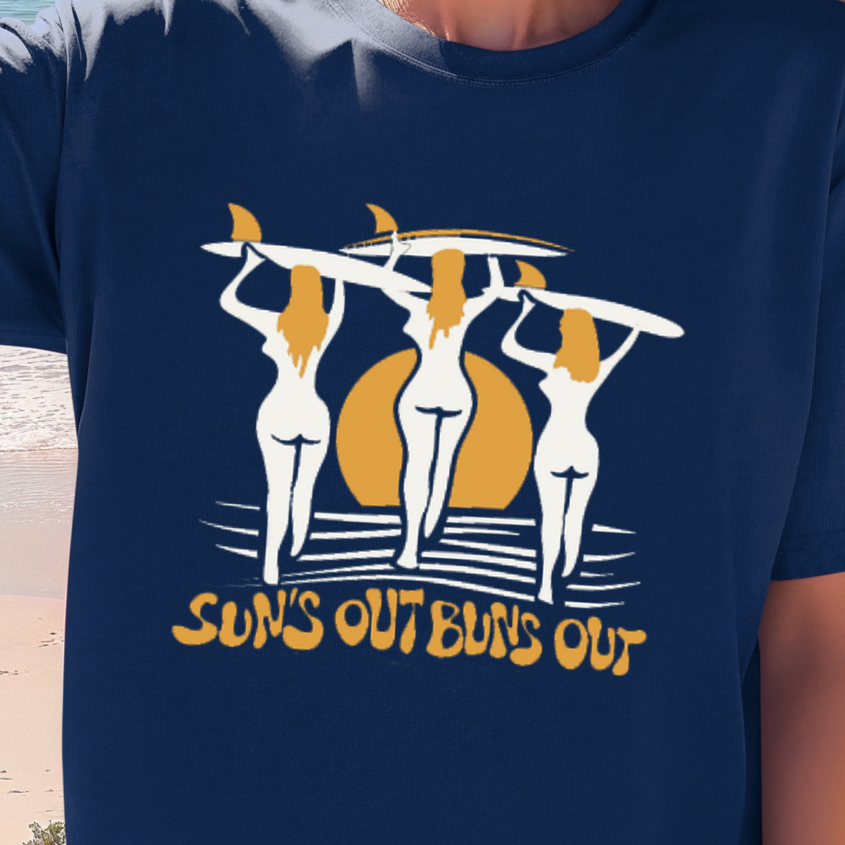 Sun's Out Buns Out Tee, Summer Beach T-shirt, Nudist Naturist Shirt, Surfer Tee