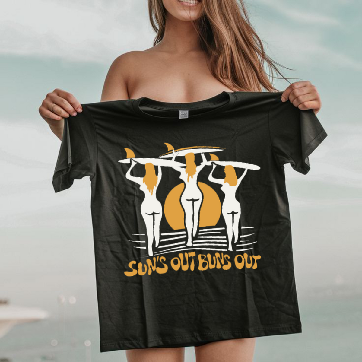 Sun's Out Buns Out Tee, Summer Beach T-shirt, Nudist Naturist Shirt, Surfer Tee