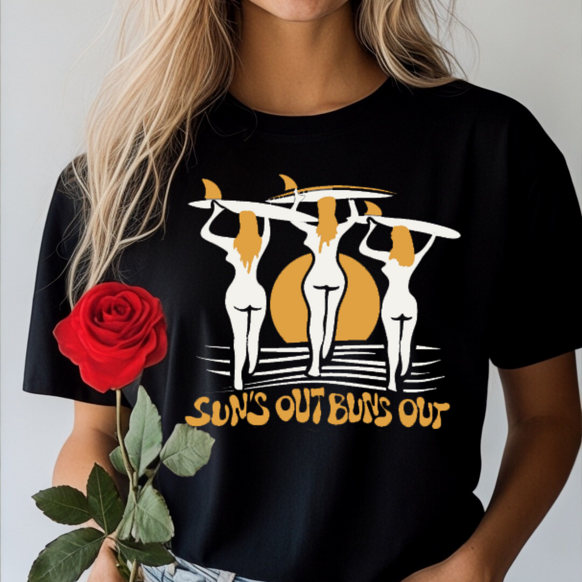 Sun's Out Buns Out Tee, Summer Beach T-shirt, Nudist Naturist Shirt, Surfer Tee