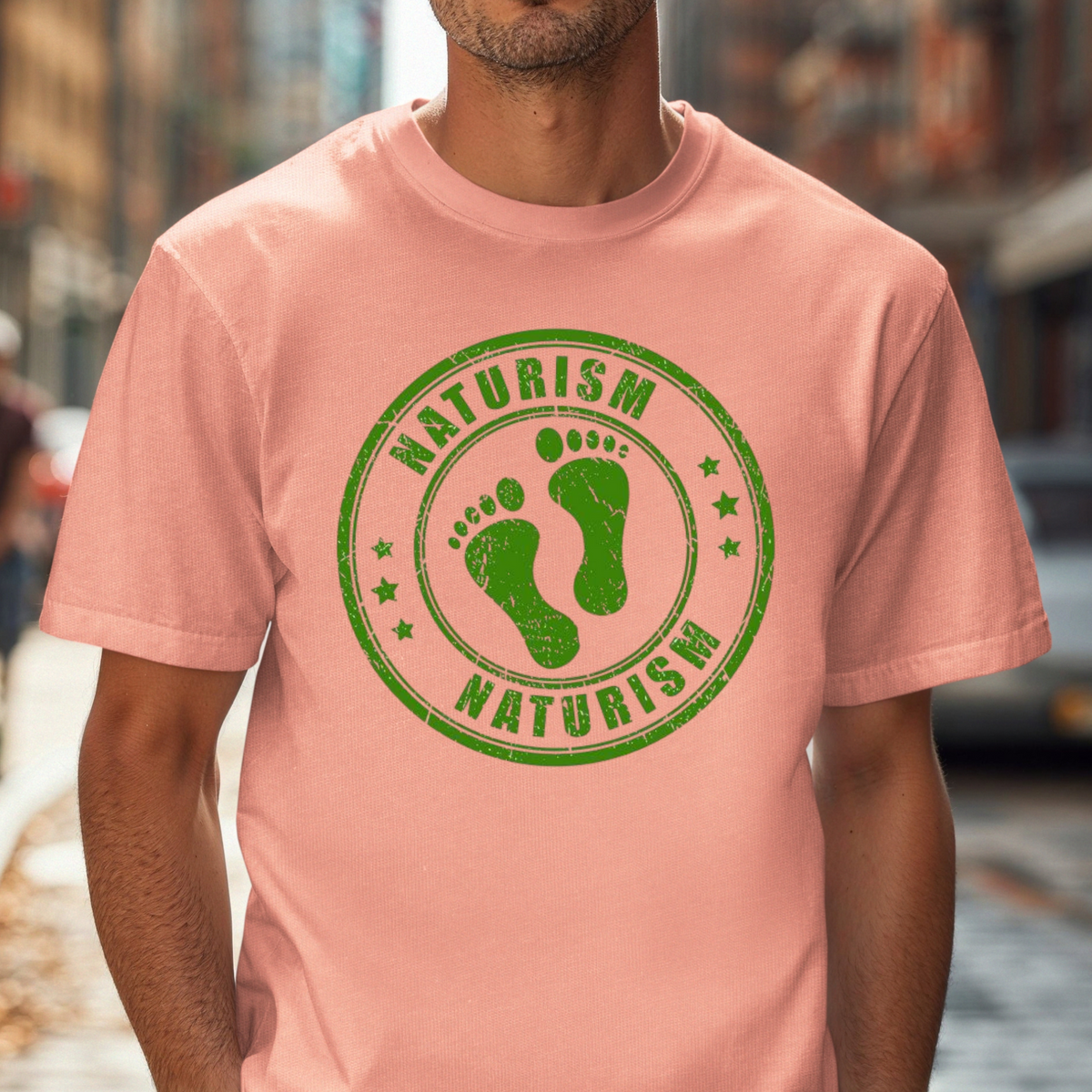 Naturism Footprint T-Shirt | Barefoot Graphic Tee, Naturist and Nudist Shirt