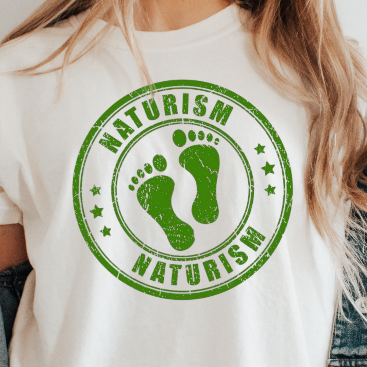 Naturism Footprint T-Shirt | Barefoot Graphic Tee, Naturist and Nudist Shirt