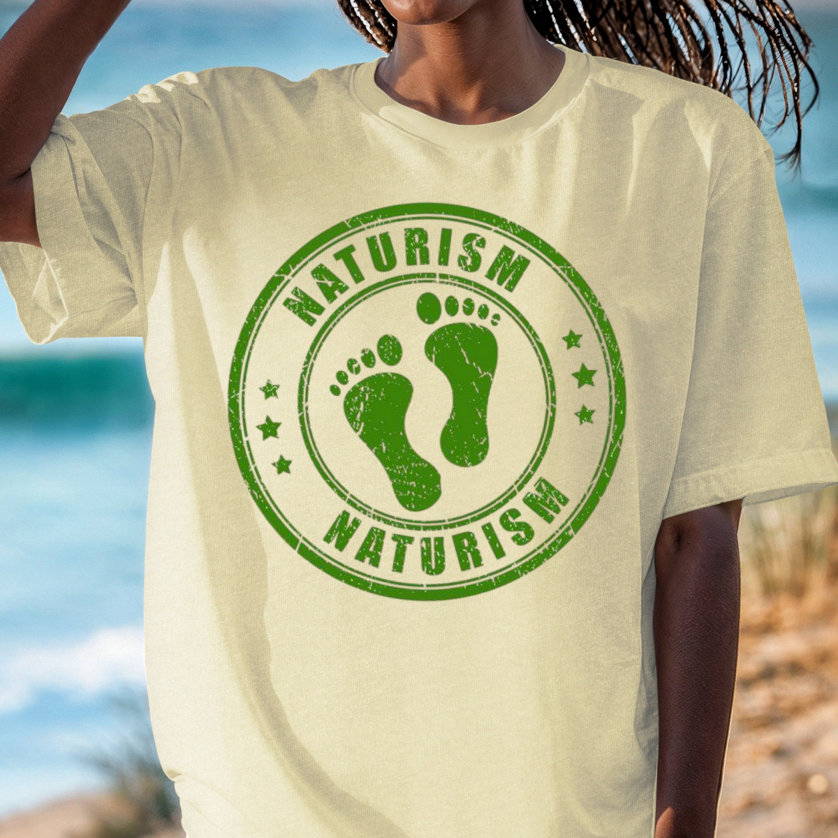 Naturism Footprint T-Shirt | Barefoot Graphic Tee, Naturist and Nudist Shirt