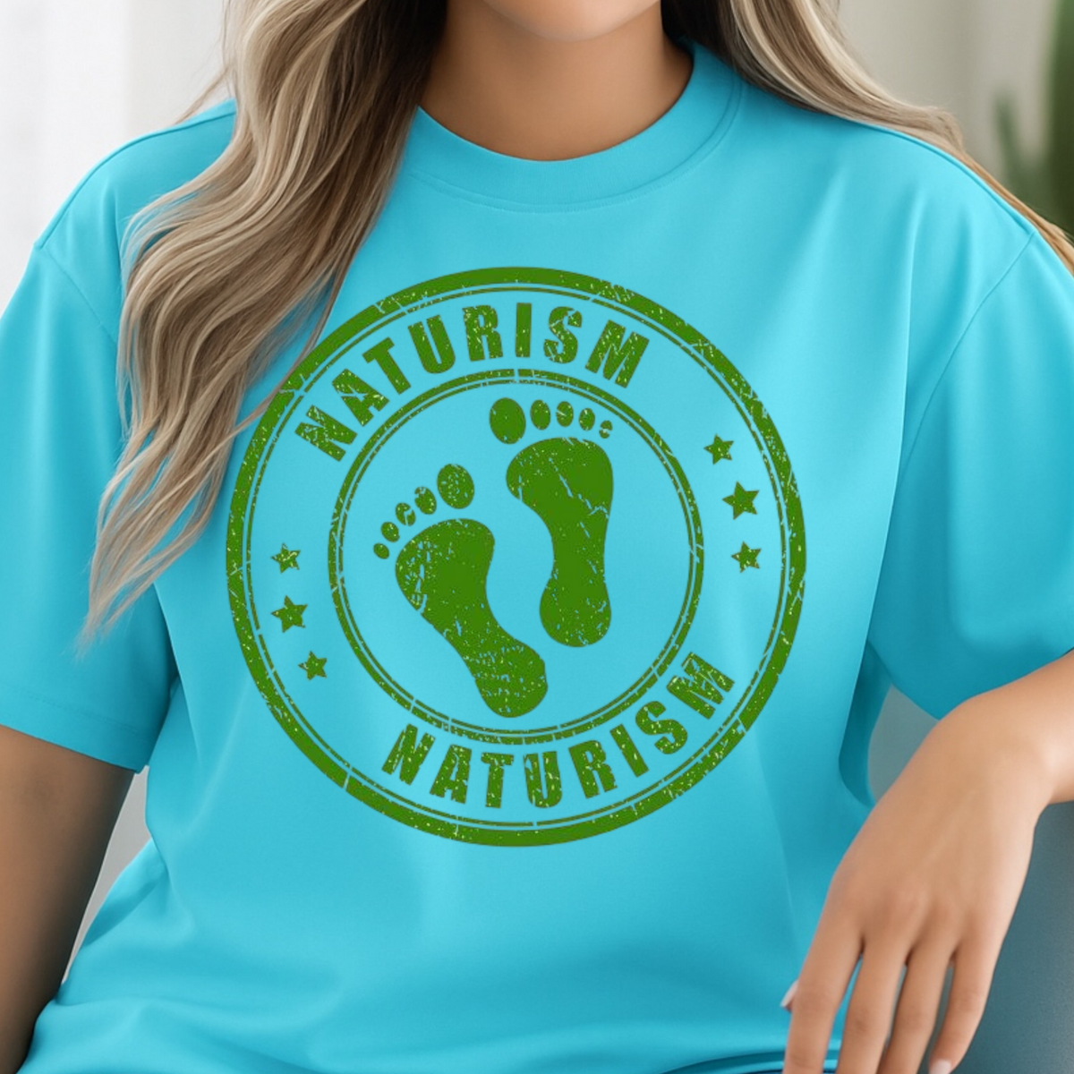 Naturism Footprint T-Shirt | Barefoot Graphic Tee, Naturist and Nudist Shirt