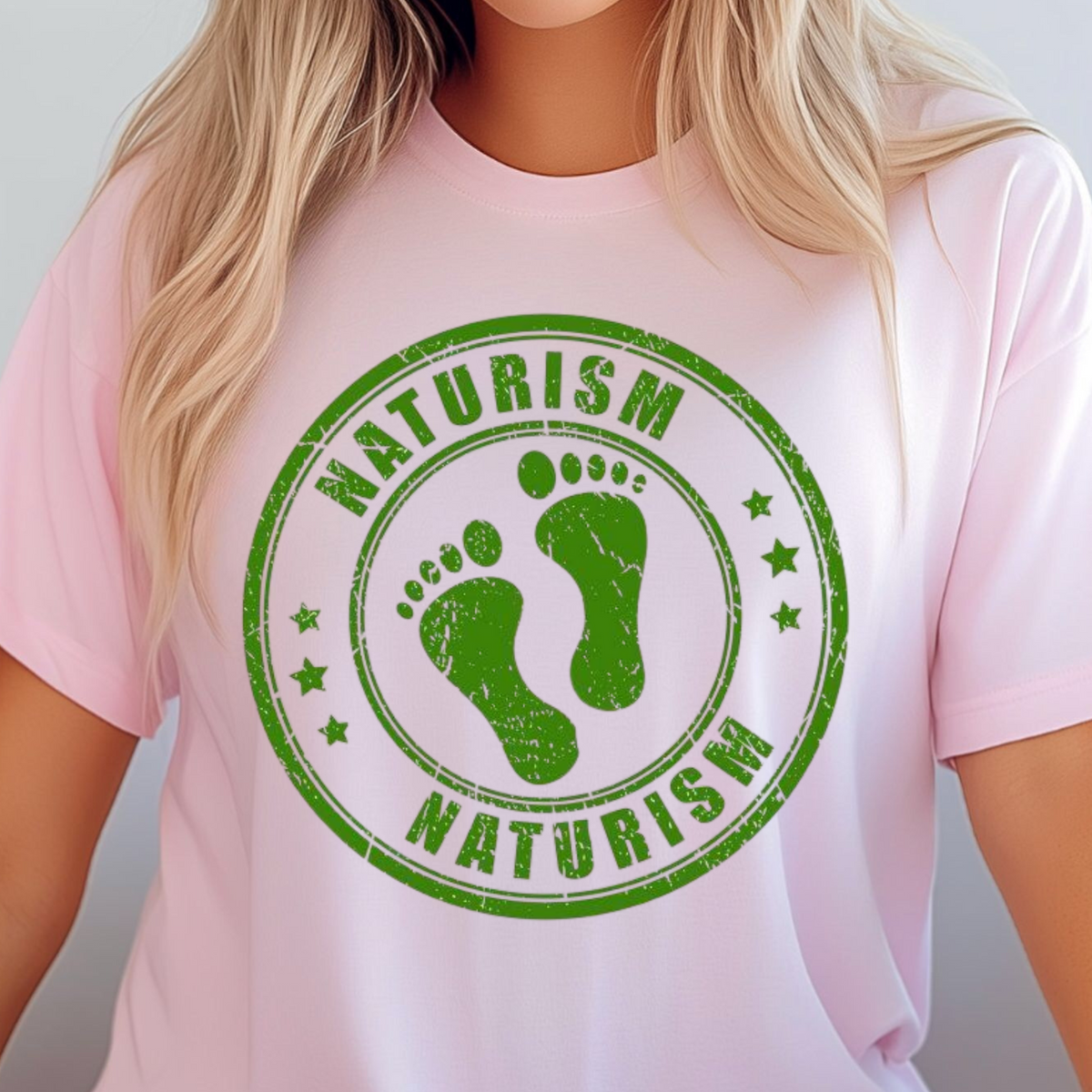 Naturism Footprint T-Shirt | Barefoot Graphic Tee, Naturist and Nudist Shirt