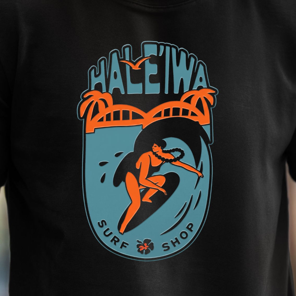 Hale'iwa Surf Shop T-Shirt | Hawaiian Surf Tee, North Shore Oahu, Surfer Top