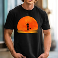 Sunset Paddleboarder T-shirt | Orange Sunset Stand Up Paddle Shirt, SUP Tee
