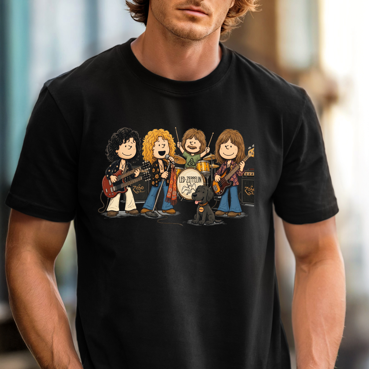 Comic Strip Inspired Led Zep T-shirt | Cartoon Classic Rock Tee, Concert Shirt