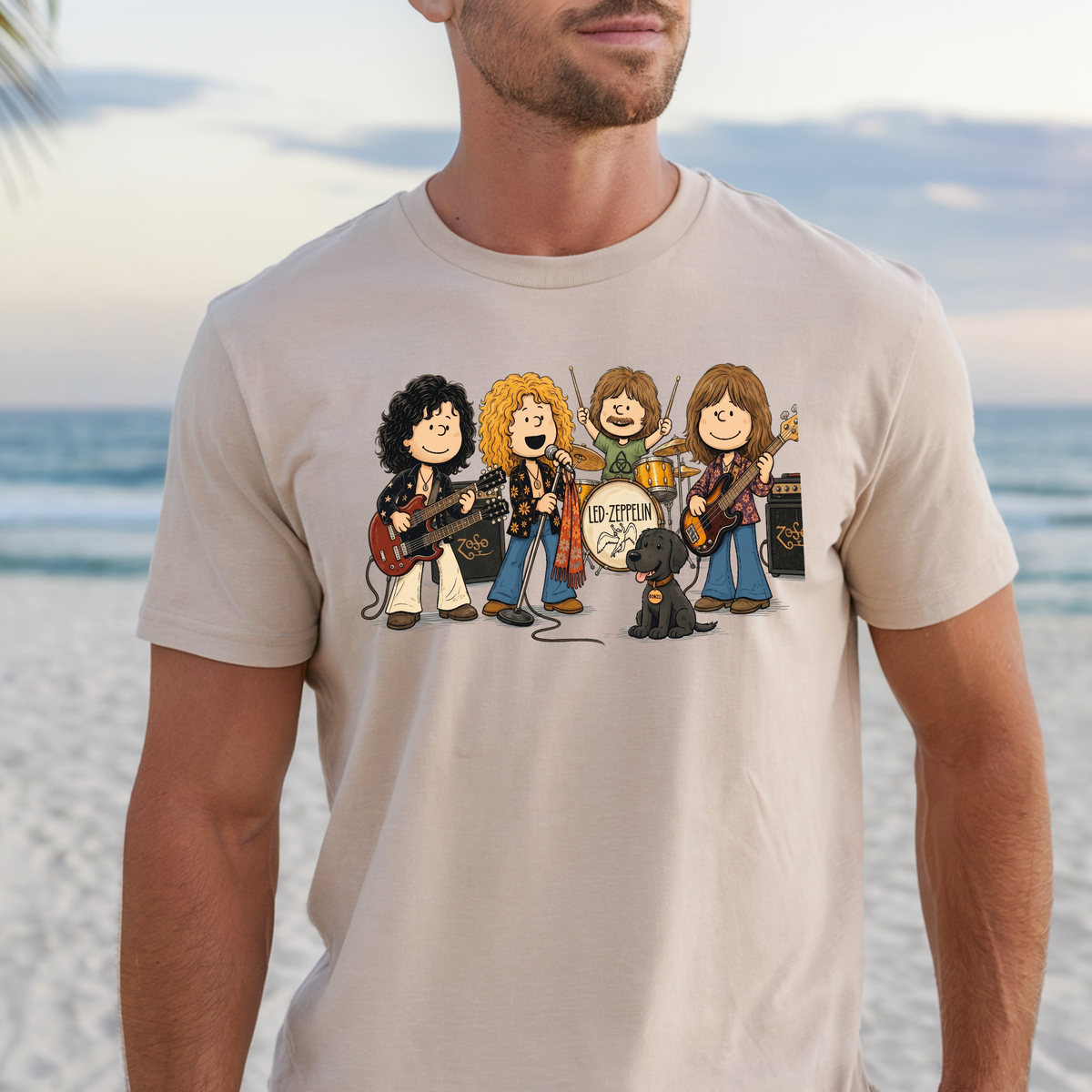 Comic Strip Inspired Led Zep T-shirt | Cartoon Classic Rock Tee, Concert Shirt