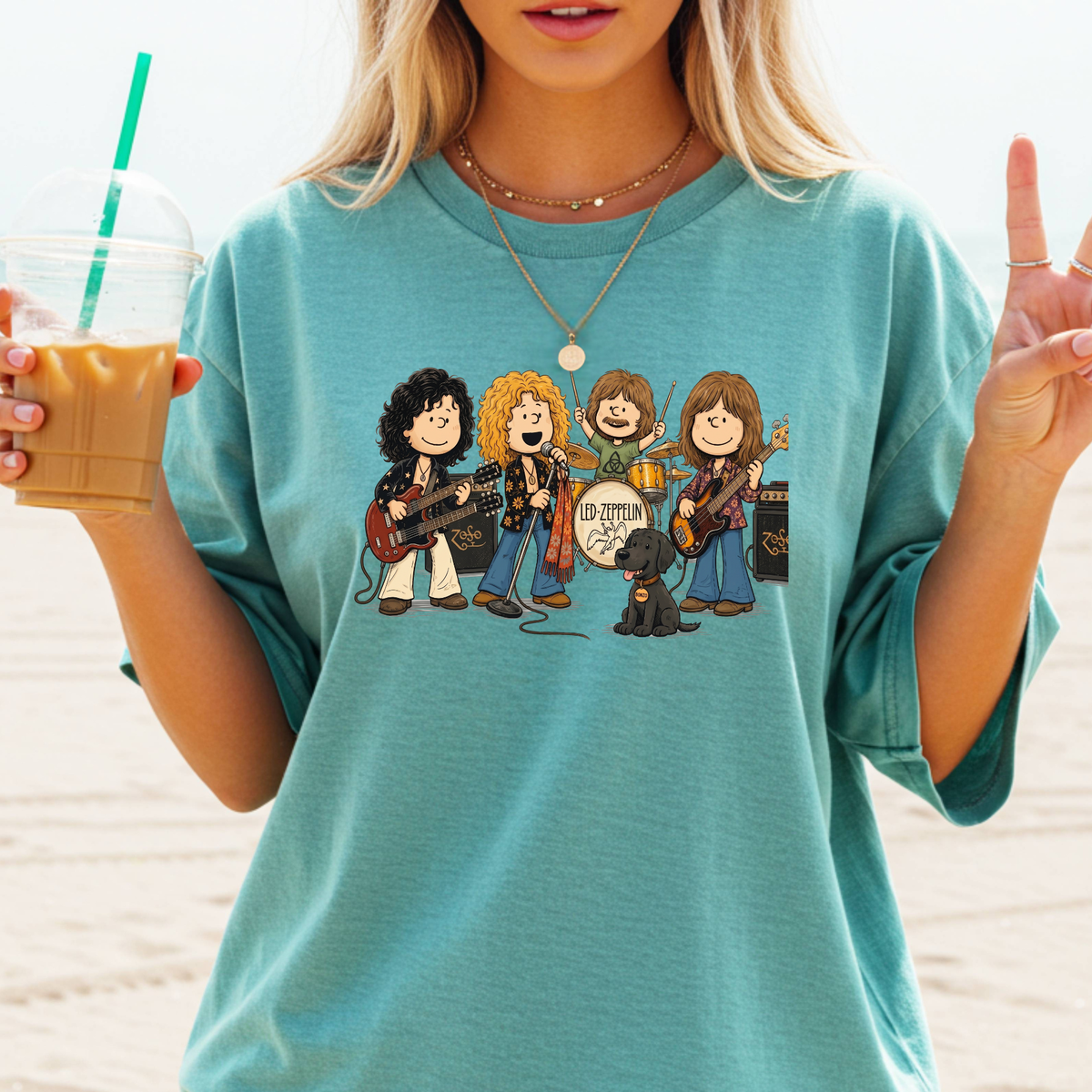 Comic Strip Inspired Led Zep T-shirt | Cartoon Classic Rock Tee, Concert Shirt
