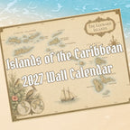 Islands of the Caribbean Antique Maps 2027 Calendar, Wall Calendar for Travelers